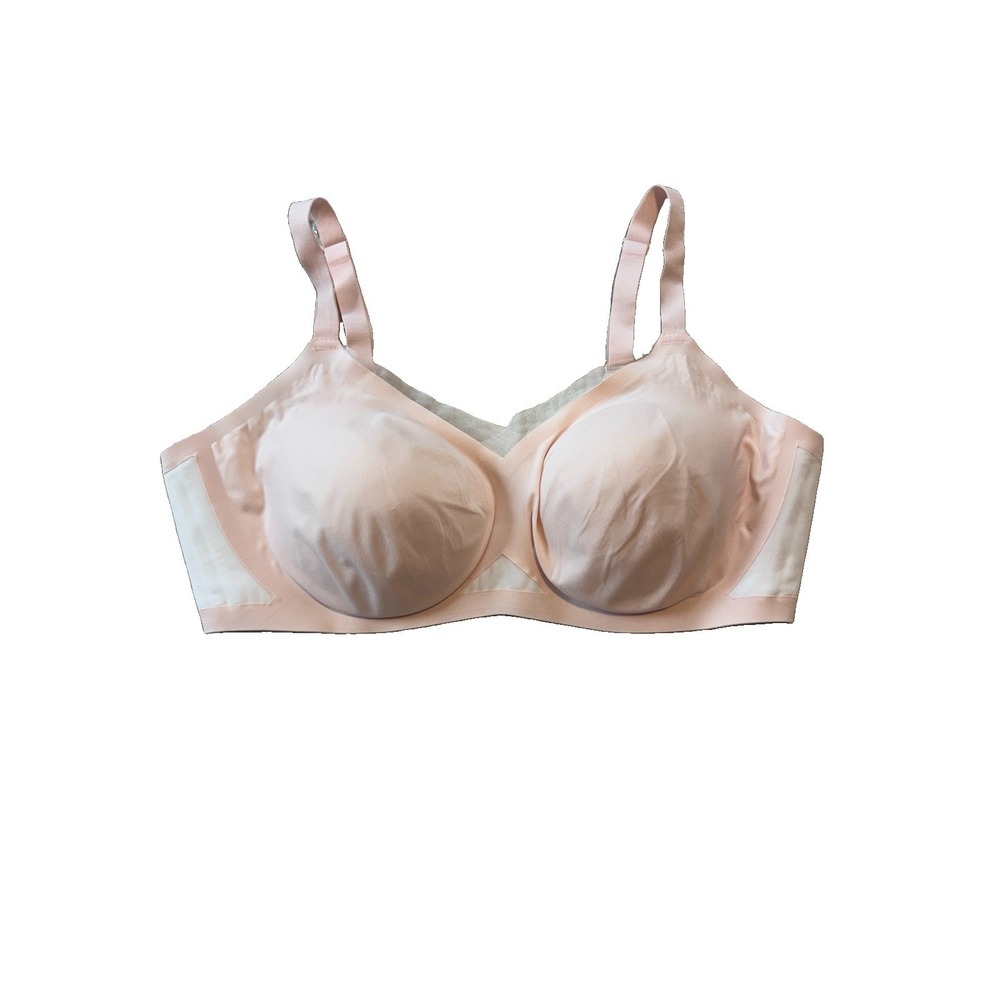 HoneyLove LiftWear Crossover Wireless Bra Womens 2X Pink Padded Comfort